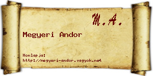 Megyeri Andor névjegykártya