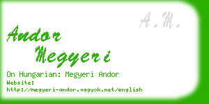 andor megyeri business card